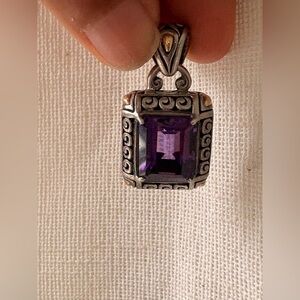 BJC Samuel Benham New York Bali Amethyst 18K Gold Sterling Silver Pendant